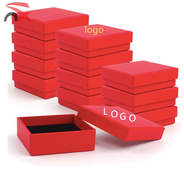 Wholesale Red Kraft Cardboard Foam Insert Paper Jewelry Gift Box for Necklace Ring Earring