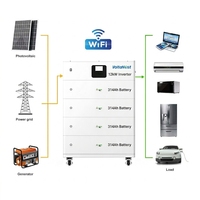 VoltaNest Mobile Hybrid Grid Stackable 48kWh 80kWh 64kWh 30kWh Système de stockage d'énergie solaire tout-en-un pour la maison avec PCS 12kW