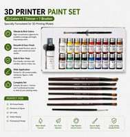 Kit de peinture pour modèles 3D en PLA, ABS et résine, 18 couleurs, peinture acrylique DIY avec pinceaux et outils, accessoires pour imprimante 3D