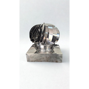 Campana de Chimenea Rectangular de Diseño Industrial, Fabricada en Italia, Accionada por el Viento, de Acero Inoxidable 304, Certificada por KIWA para Extracción de Gases de Combustión - Product Image 1