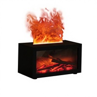 Diffuseur d'arômes intelligent à flamme, portable, USB, en plastique, pour bureau, avec télécommande, sept couleurs de lumière, simulation de cheminée, pour voiture