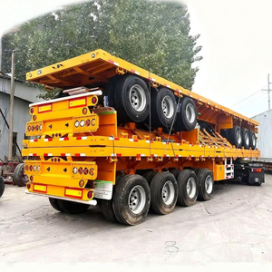 Semirremolque de Plataforma Plana para Contenedores de 20 a 50 Pies, de 3 a 5 Ejes, de 30 a 40/60 Toneladas, Nuevo y Usado, con Capacidad de Carga Máxima de 100 Toneladas - Product Image 1