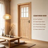 Warm Rural Solid Fir Lattice Solid Wood Door Multiple Sizes Timber Door for Courtyard House