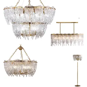 Домашние декоративные железные золотые латунные Большие Настольные люстры и лампы, круглые прямоугольные современные стеклянные подвесные светильники, роскошная люстра