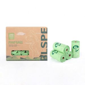 Sacs à déjections canines biodégradables écologiques, lot de 16 rouleaux, personnalisables, sacs à déchets compostables en plastique, parfum fruité, style coupé 1 - Product Image 1