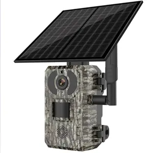 4G LTE Outdoor Hunting Camera with 4W Solar Panel 2K 4MP Resolution, IP66 Waterproof, Night Vision & PIR Motion Detection