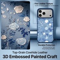 Casing Kulit PU TPU Lukis Oriental Mewah untuk 17 Pro Max, Pelapis UV, Bantalan Udara, Perlindungan 360, Tahan Lama