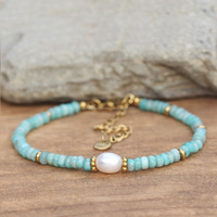 Bracelet délicat en perles d'eau douce naturelles 2*4mm Rondelle, en acier inoxydable plaqué or 18 carats PVD, bijoux minimalistes, vente en gros