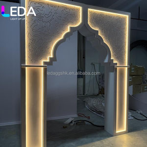 ฉากหลังเวทีไฟ LED สีขาว PVC ยอดนิยม ลายอินเดีย 3 มิติ อะคริลิค สำหรับงานแต่งงาน - Product Image 6