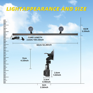 82CM 192 자동 스트로브 라이트 비상 플래시 경고 램프 2-in-1 3030 SMD <span class=keywords><strong>12V</strong></span> 자동차 전면 및 후면 앞 유리 LED 경고등 - Product Image 2