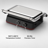 Machine à sandwich 3-en-1 haute puissance 1500W, gaufrier multifonctionnel avec plaques antiadhésives amovibles