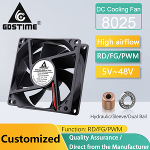Ventilateur axial d'extraction Gdstime GDA8025 à roulement à huile 80mm 5V 12V 24V USB sans balais 80x80x25mm en plastique pour boîtier d'ordinateur - Product Image 1