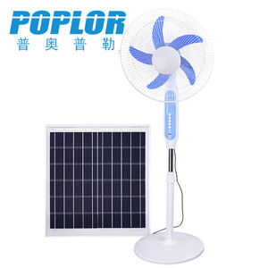Poplor Solar <b>Standing</b> <b>Fan</b> 25W 3 Speed With Solar Panel For Indoor Outdoor Use - Product Image 1