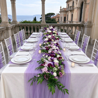 DKB Luxury Purple Artificial Table Flowers Runner With Peony Flower Design for Wedding Decoration Manufacturer