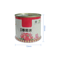 Conteneurs en fer blanc mat de qualité supérieure pour aliments, 73x65mm, pour tomates, vente en gros