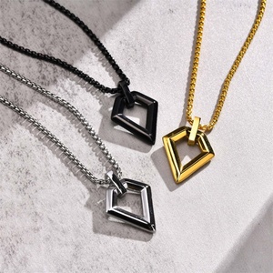 Collares de Joyería Hip Hop para Hombre, Collares con Colgante Geométrico Hueco de Acero Inoxidable - Product Image 2