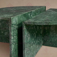 Tables basses en marbre vert foncé, style nordique simple et élégant, en pierre naturelle, tables gigognes pour salon, meubles de maison