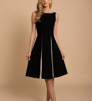 Robe d'été pour femme en laine peignée de qualité supérieure, tissée, taille naturelle, coupe ajustée, écologique, pour le bureau, fabrication OEM