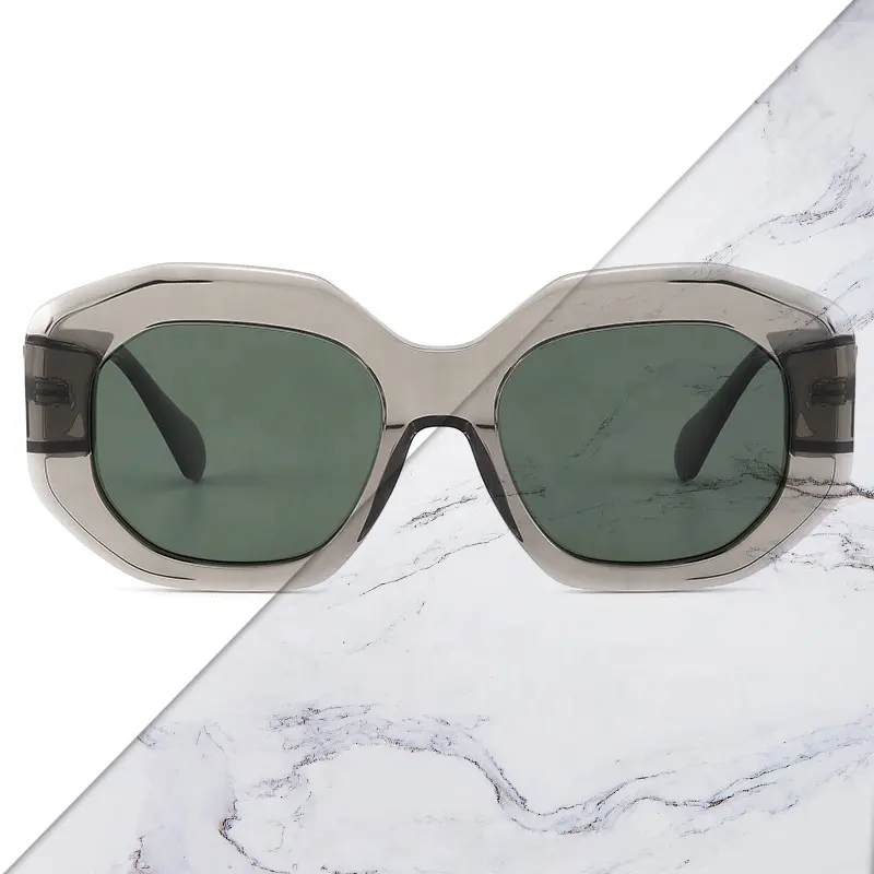 Mode dicke handgefertigte Acetat-Sonnenbrille Marke Designer Damen polarisierte Sonnenbrille Retro Herren ovale Brille Wenzhou Hersteller