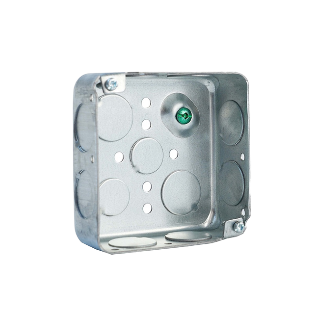 4'' Square Deep Electrical Outlet Conduit Box 2-1/8'' Deep Waterproof Electrical Junction Box 2 Gang Metal Switch Box