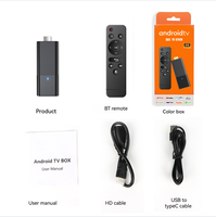 Stik TV Streaming Global dengan fungsi RTC OEM/ODM HD 4K Wifi ganda Memori 1G + 8G S03 S03 stik TV Mini Android
