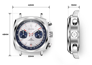 Reloj de Cuarzo Cronógrafo para Hombre con Correa de Cuero y Aleación de Alta Calidad, Logotipo Personalizado, Cristal con Revestimiento de Zafiro, Diseño Deportivo a Prueba de Agua - Product Image 3