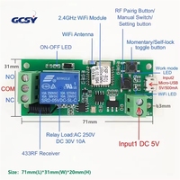 Module de commutation intelligent pour moteur Ewelink 1 canal Wifi RF DC AC 7-32v 1 canal, télécommande 433mhz, fonctionne avec Alex, relais 10A autobloquant