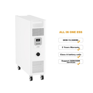 Générateur Solaire Empilable 5000W 15360Wh LiFePO4 Tout-en-un MPPT Entrée PV 6200W Sortie AC/DC/USB 6000+ Cycles <span class=keywords><strong>Hybride</strong></span> Réseau - Product Image 1