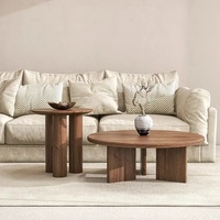 Table basse en bois massif pur, style scandinave Wabi-sabi, table d'appoint rétro en bois de charpente pour salon