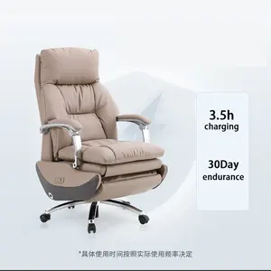 Vente en gros grande chaise de bureau électrique de luxe en cuir véritable chaise de bureau électrique personnalisée inclinable massage pour le bureau