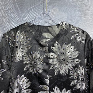 XXL capospalla con cappotto lungo 2024 autunno inverno cappotti di alta qualità da donna Allover fatto a mano con perline motivo floreale <span class=keywords><strong>Trench</strong></span> Plus - Product Image 4