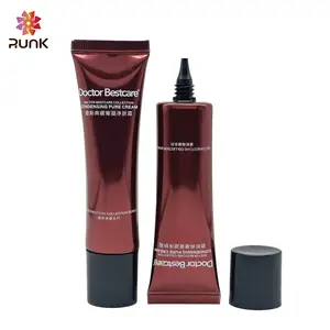 15ml 20ml ~ 50ml torcer fora tubo longo bocal gel loção creme tubo embalagem creme tubo oval plana para protetor solar e loção facial