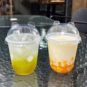 Gobelets en plastique PET en forme de U de 89/90 mm avec logo personnalisé, gobelets jetables en plastique compostable pour thé au lait à bulles et eau gazeuse - Product Image 4