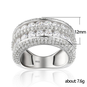 Anello a Doppio Strato con Zirconi Incastonati, Gioiello da Dito di Lusso alla Moda per Donna, Regalo per Feste - Product Image 5