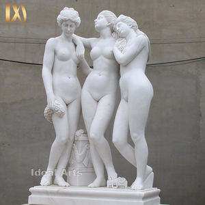 <span class=keywords><strong>Famosas</strong></span> Estatuas de las Tres Gracias, Arte Griego de Mármol de Tamaño Real, Escultura de Mujer Desnuda, Decoración de Piedra para la Venta - Product Image 2