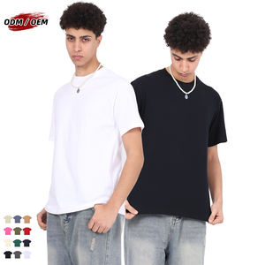 เสื้อยืดคอกลมแขนสั้นทรงหลวมสีพื้นผ้าฝ้ายแท้ 100% หนัก 230 กรัม ขายส่ง - Product Image 1