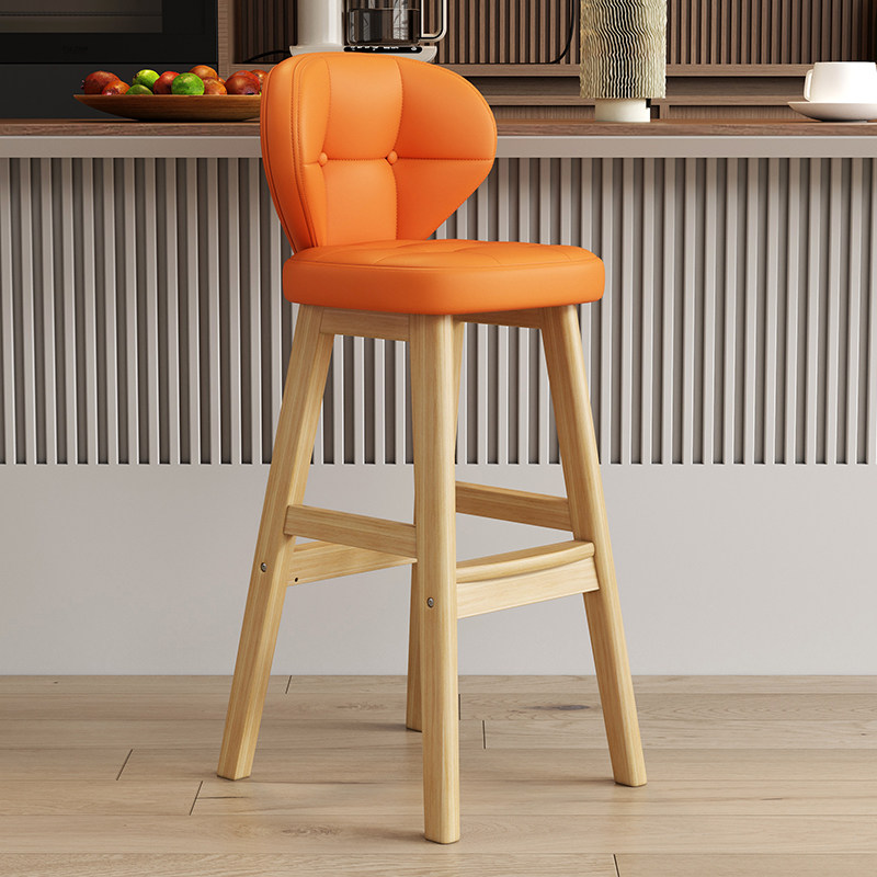 Original wood legs-orange cat scratch leather
