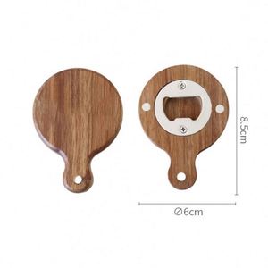 Blank Acacia Wood Beer Bottle Opener with <b>Fridge</b> Magnet and Rope - Product Image 2
