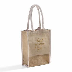 Sacs fourre-tout en jute renforcés avec poignées en fibre épaisse pour le rangement de livres, les cadeaux de mariage, les enterrements de vie de garçon et les usages quotidiens - Product Image 2