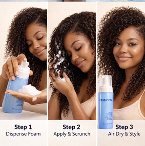 Mousse coiffante bio à l'aloe vera, séchage rapide, sans résidus, pour cheveux bouclés, tenue naturelle douce, personnalisable en usine - Product Image 4