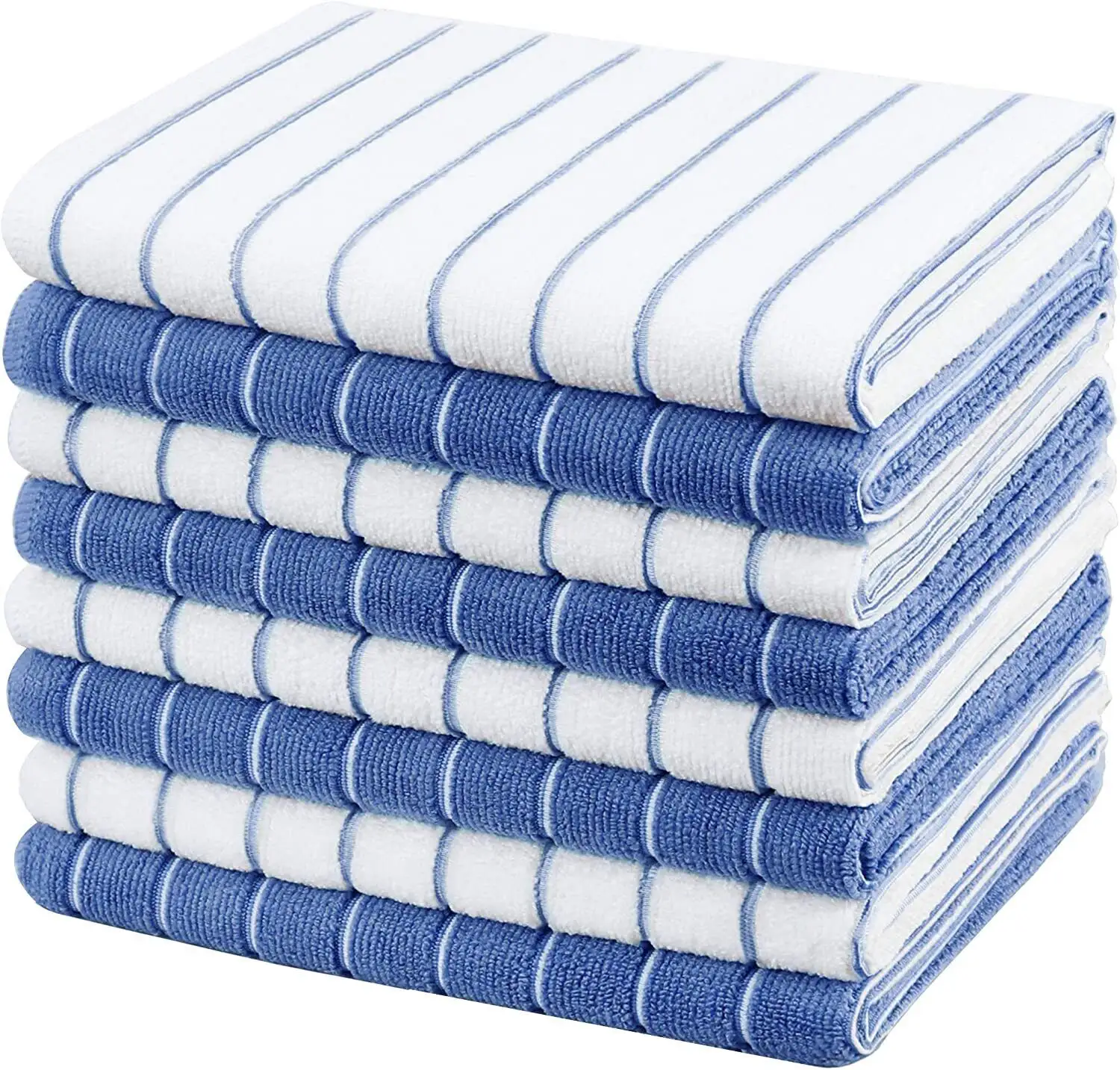microfiber strip terry cloths 14/2 floor cleaning cloth 8 Pack Microfibre Tea Towels Soft Super Absorbent