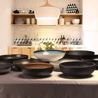 Mangkuk Besar Penjualan Laris untuk Restoran Mangkuk Salad Keramik untuk Rumah Dapur Pola Batu Mangkuk Porselen