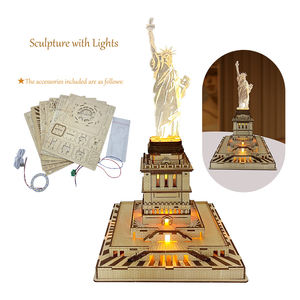 <span class=keywords><strong>Statue</strong></span> de la Liberté, modèle d'architecture célèbre dans le monde entier, conçue par le fabricant OEM, jouet éducatif lumineux à LED, <span class=keywords><strong>puzzle</strong></span> en bois <span class=keywords><strong>3D</strong></span> écologique - Product Image 5