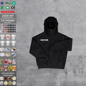 Sudadera con Capucha de Felpa para Hombre, Gruesa, 100% Algodón, Corte Holgado, Cierre de Cremallera, Personalizable con Estampado/Bordado - Product Image 1