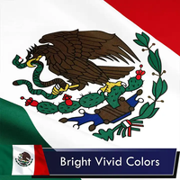 Drapeau du Mexique 3x5 pieds aux couleurs vives, imprimé numériquement sur mesure, résistant à la décoloration, pour célébrations