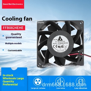 Delta FFB0824EHE 24V DC 0.75A Cojinete <span class=keywords><strong>de</strong></span> bolas Ventilador <span class=keywords><strong>de</strong></span> refrigeración 80*80*38mm 5700RPM 80.16CFM Ventilador <span class=keywords><strong>de</strong></span> escape <span class=keywords><strong>de</strong></span> hoja <span class=keywords><strong>de</strong></span> plástico eléctrico OEM/ODM - Product Image 5