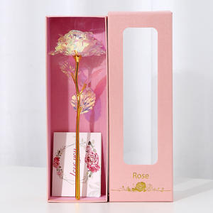 Boda Día de San Valentín Simulación Terciopelo Rosa Perla Rosa Decoración de pared Seda Rosa dorada - Product Image 3