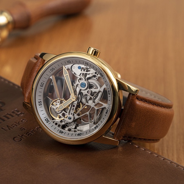 Wholesale Waterproof Private Label Original Luxury Oem Custom Logo Movet Skeleton Wrist Automatic Mechanical Watch for Men