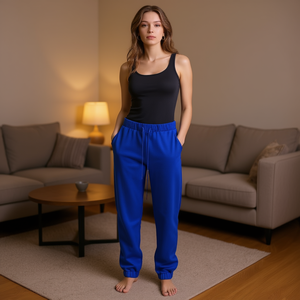 Pantaloni Sportivi Casual da Donna HDJ H7024-4 M/L XL/2XL Blu, Joggers Comodi con Coulisse - Product Image 2