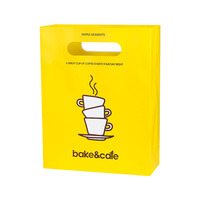 Porte-gobelets en papier personnalisé pour deux tasses, support portable pour boissons, jaune et bleu, sac de transport pour boulangerie, café, à emporter